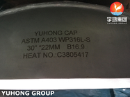 ASME B16.9 Buttweld boru montajı ASTM A403 WP316L Paslanmaz çelik kapağı
