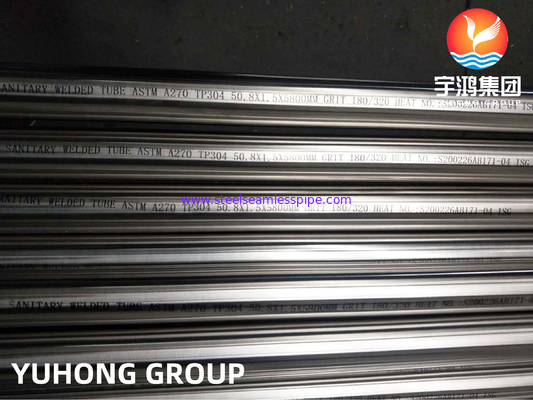 ASTM A270 TP304 Stainless Steel Welded Tube, Bright Annealed Treatment Used In Sanitary Applications