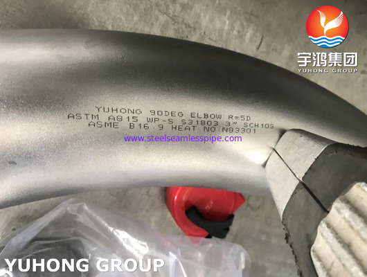 ASTM A815 WPS31803 ASME B16.9 3&quot; SCH10S R=5D Dubleks Paslanmaz Çelik Dirsek
