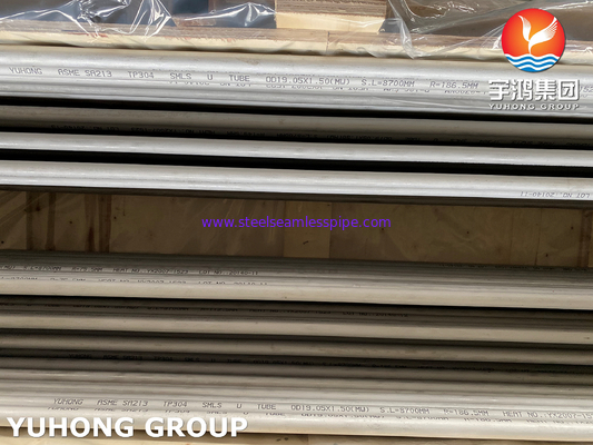 ASME SA213 TP304/304L Paslanmaz Çelik Sıcaklık Değiştiricisi için Dikişsiz U Bend Tüp