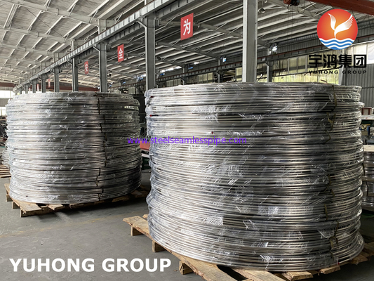 Parlak kızartılmış paslanmaz çelik bobin tüpleri, ASTM A213 / A269 SS304 / SS316L