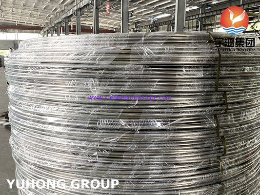 Parlak kızartılmış paslanmaz çelik bobin tüpleri, ASTM A213 / A269 SS304 / SS316L