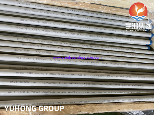 ASTM A213 TP304 1.4301 Yüksek sıcaklık için dikişsiz tüp austenit