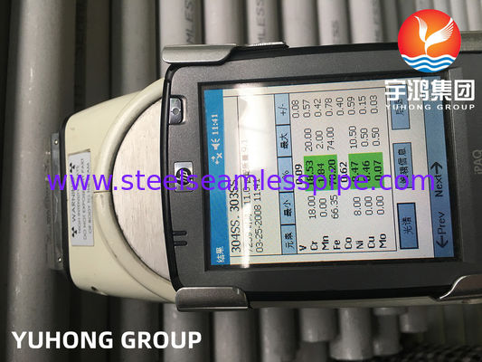 Isıl eşanjörler için PMI Testli ASTM A269 TP304 Paslanmaz Çelik Dikişsiz Boru, Asitlenmiş Tavlanmış