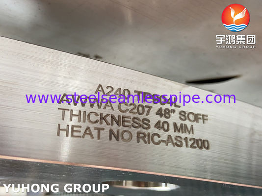 ASTM A240 Alaşım 904L / UNS N08904 AWWA C207 Su tesisatı hizmeti için halka tipi flens