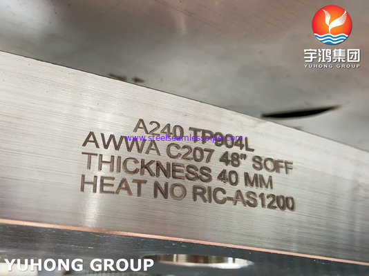 ASTM A240 F904L / UNS N08904 AWWA C207 Su tesisatı hizmeti için halka tipi flens