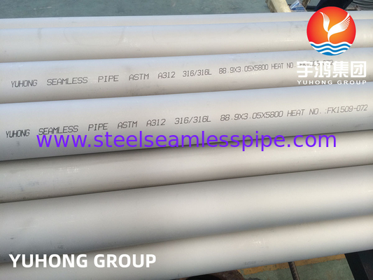ASME SA312 U Stamp TP316L Basınçlı Kaplar için Dikişsiz Boru (Soğuk Çekilmiş) Klorit Direnci