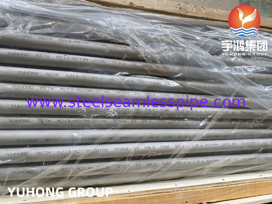 ASTM A213 / ASME SA213 TP304 Paslanmaz çelik dikişsiz ısı değiştiricisi tüpü
