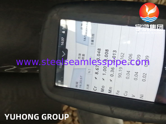 ASTM A335 / ASME SA335 P9 Alaşımlı çelik dikişsiz boru Siyah Boyalı Beveled Son