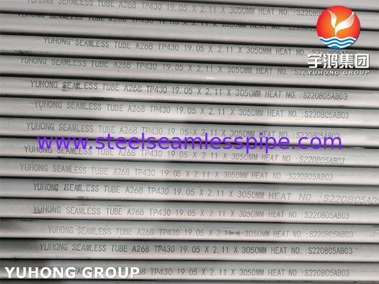 ASTM A268 TP430 1.4016 İyi korozyon direnci olan dikişsiz tüp