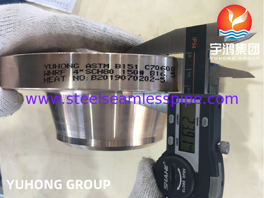 ASTM B151 C70600 Bakır Nikel Alaşımı Kalıp Flange Saldırma Boynuzlu Yükseltilmiş Yüz B16.5 Boru hattı için