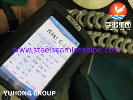 ASTM B366 N06022 Hastelloy C22 180 derece dirseği alaşımlı çelik armatürleri B16.9