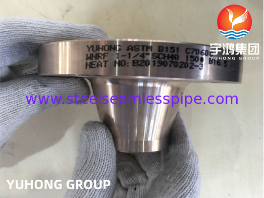 ASTM B151 C70600 1-1/4&quot; SCH40 #150 WN Bakır Nikel Flanges ASME B16.5