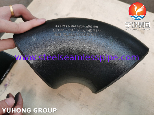 ASTM A234 WP9 CL1 90° ELBOW BW SR 5&quot; SCH40 dikişsiz boru armatürleri