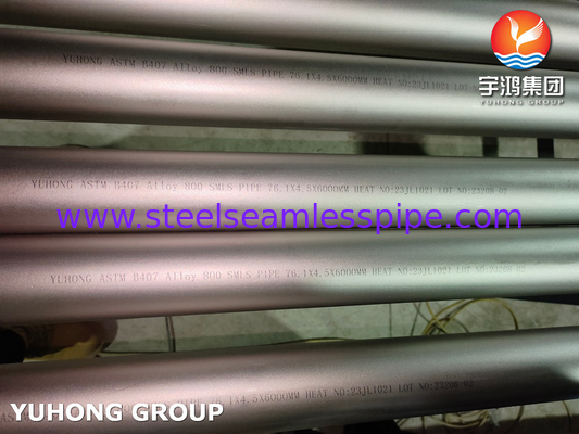 ASTM B407 Incoloy 800 dikişsiz boru OD 10-300mm Etilen kraklama için ısıtılan çözeltme