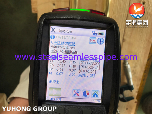 ASME SB111 C44300 Admiralty Brass Tube O61 Isı Değiştiricisi için Soğuk Bitirilmiş