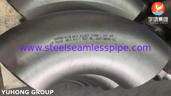 ASTM A815 S31803 Dupleks Çelik Buttwelded 90Deg Dirseği borusu B16.9