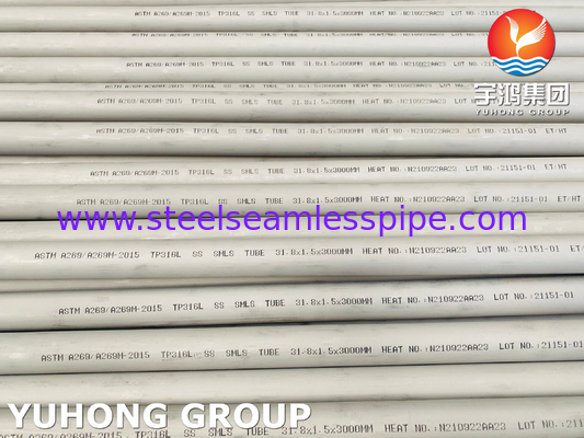 ASTM A269 316L paslanmaz çelik kazan tüpü genel korozyona dayanıklı hizmet için
