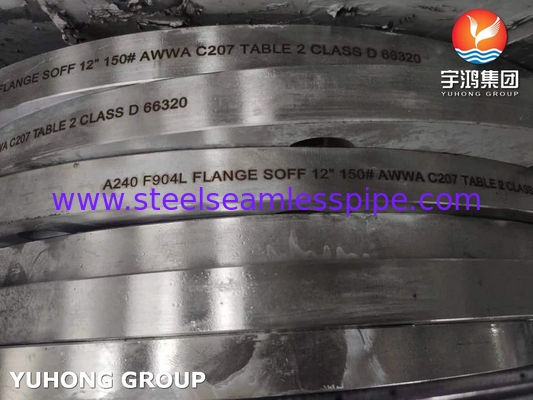 ASTM A240 F904L 1.4539 AWWA C207 SOFF boru sistemi için flens