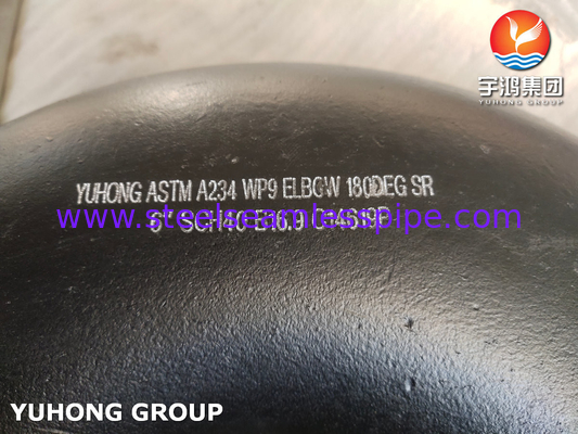 Alloy Steel Buttweld Fitting ASTM A234 WP9 180 Derece SR Dirseği B16.9