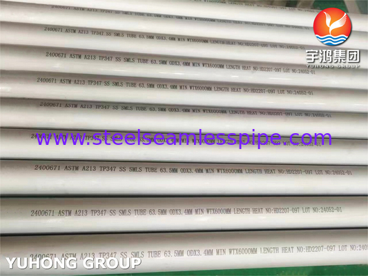 ASTM A213/ASME SA 213 TP347/TP347H Paslanmaz Çelik Dikişsiz Tüpler Isı Değiştiricisi Kazanında