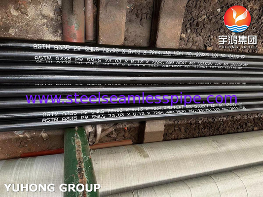 Ateşli ısıtıcı için ASTM A335 P9 dikişsiz alaşımlı çelik borusu