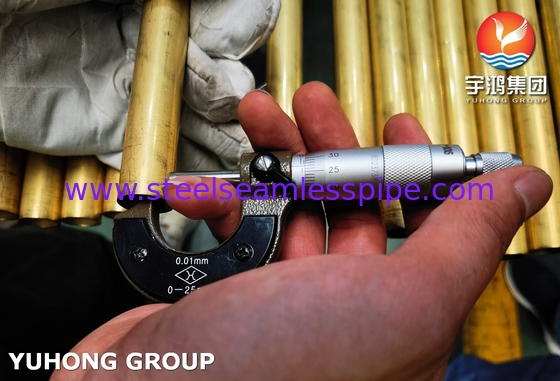 ASTM B111 UNS C68700 Alüminyum Bakır Tüp CuZn20Al2 Isı Değiştiricisi Tüp