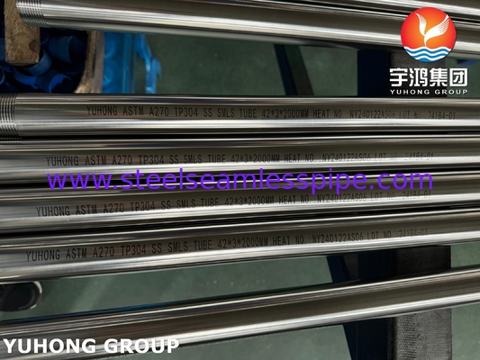 ASTM A270 Sanitar Tüp TP304 Paslanmaz Çelik Dikişsiz Tüp NPT Filter Sonu ile