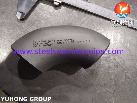 ASTM A815 UNS S32750 Süper Dupleks Paslanmaz Çelik Fittings 90 Derece LR Dirseği