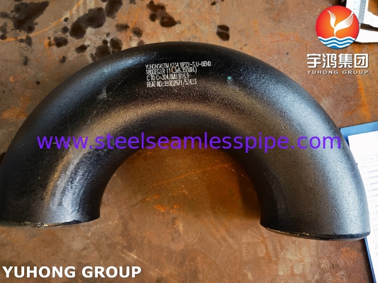 ASTM A234 WP22 CL1 / CL3 Alaşımlı Çelik Bağlama Buttweld 180° Dirseği Siyah Boyalı
