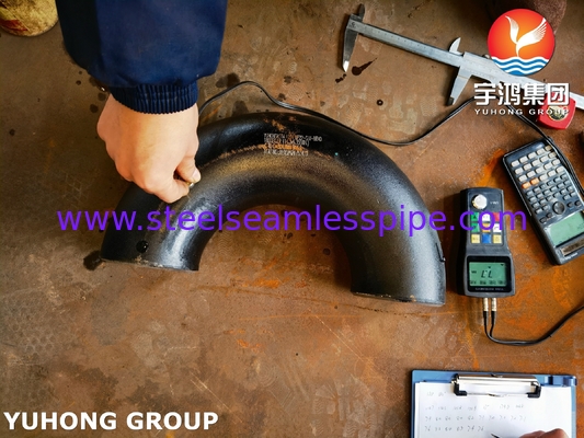 ASTM A234 WP22 CL1 / CL3 Alaşımlı Çelik Bağlama Buttweld 180° Dirseği Siyah Boyalı