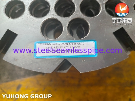 ASME SA516 Kalite 70 Karbon Çelik Isı Değiştiricileri için Baffle Plate NACE MR0175 Uyumlu