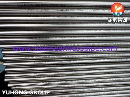 ASTM A249/ ASME SA249 TP316L Isı Değiştiricileri için Tüp