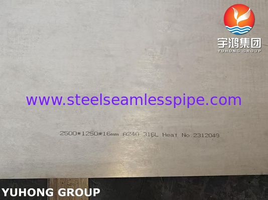 ASTM A240 SS316L 1.4404 S31603 Petrol ve Gaz İçin Paslanmaz Çelik Plakası