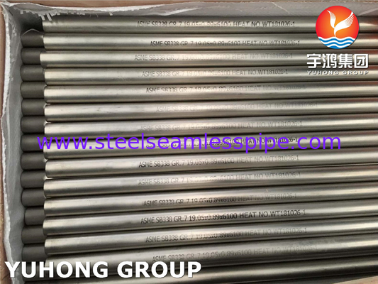 ASME SB338 Gr7 UNS R52400 Kondensörler İçin Titanyum-Palladium Alaşımlı Tüp