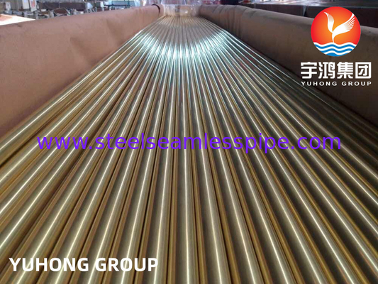 ASME SB111 C44300 Isı Değiştiricisi İçin Dikişsiz Bakır Tüp Bakır Tüp