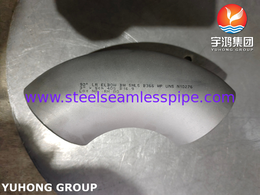 ASTM B366 UNS N10276 / Hastelloy C276 Dirseği Hastelloy Çelik Buttweld Montajı