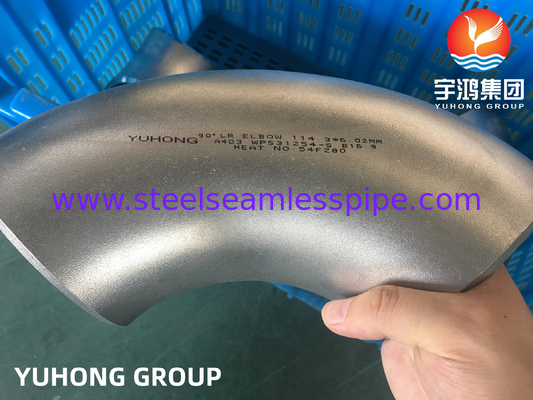 Paslanmaz Çelik Fittings ASTM A403 WPS31254-S 90°LR 45°LR ELBOW B16.9
