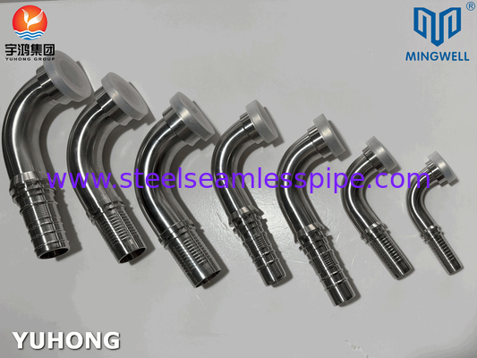 Paslanmaz çelik hortum montajı 90° SAE Flange SS316L Hortum tüp bağlantısı uygulaması için