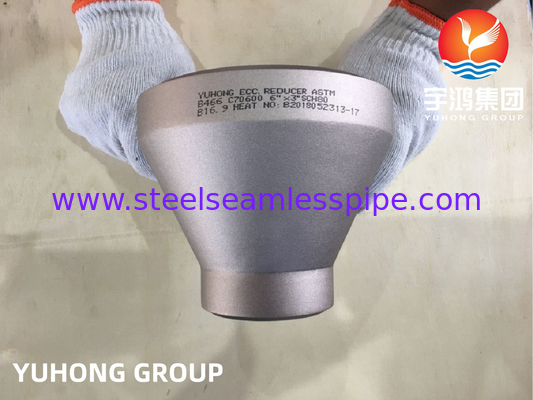 ASTM B466 C70600 Bakır Alaşımlı Eksentrik Redüksiyon B16.9 Soğutma Sistemi için