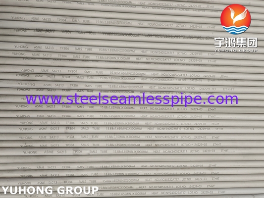 ASTM A213 / ASME SA213 TP304 Paslanmaz çelik dikişsiz ısı değiştiricisi tüpü