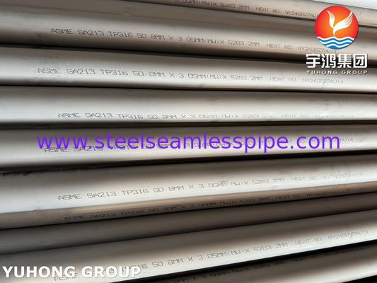 ASME SA213 TP316 S31600 Isı Değiştiricisi için Paslanmaz Çelik Dikişsiz Tüp