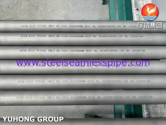 ASTM A312 TP316L Stainless Steel Seamless Pipe For General Corrosive Service (Genel koroziv hizmet için paslanmaz çelik dikişsiz boru)