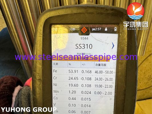 ASME SA312 TP310S Paslanmaz Çelik Parlak Tavlanmış Dikişsiz Boru Petrokimya Boru Hattı İçin