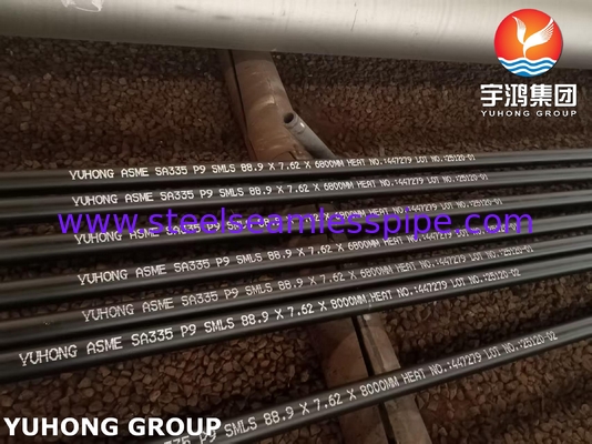 ASTM A335 / ASME SA335 P9 Alaşımlı çelik dikişsiz boru Siyah Boyalı Beveled Son