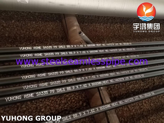 ASTM A335 P9 Yüksek Sıcaklık için Ferritik Alaşım Çelik Boru 88.9MM X 7.62MM