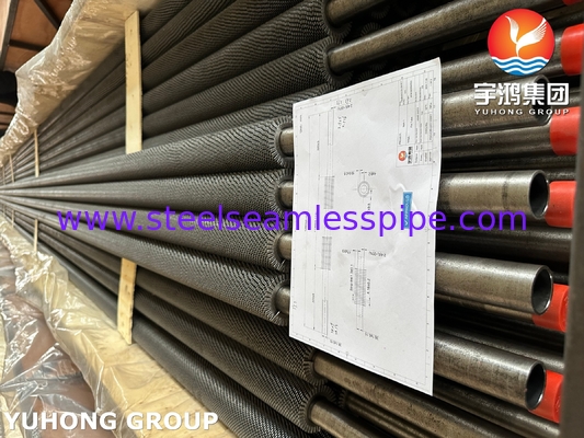ASTM A213 / ASME SA213 T22 HFW Serrated Fin Tube İki Port, Isı Geri Kazanma Buhar Jeneratörü için U Eğilebilir