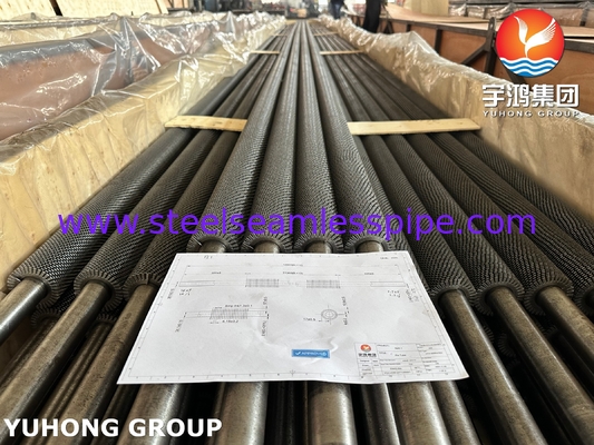 ASTM A213 / ASME SA213 T22 HFW Serrated Fin Tube İki Port, Isı Geri Kazanma Buhar Jeneratörü için U Eğilebilir