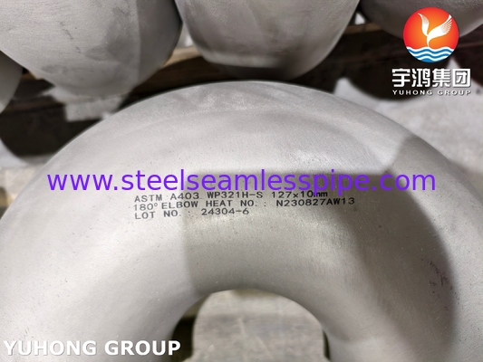 ASTM A403 / ASME SA403 WP321H Paslanmaz Çelik Dikişsiz Dirsek 180° B16.9