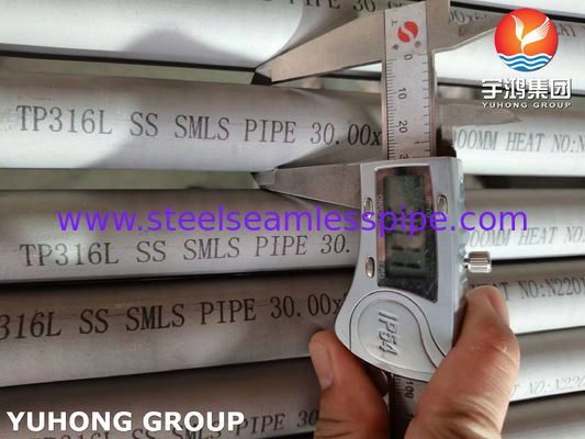 ASTM A312 TP316L Paslanmaz Çelik Dikişsiz Boru Petrokimyasal Uygulamalar için Eddy Akım Hidrostatik ve Ultrasonik Test